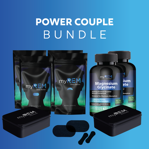 MyRem Power Couple Bundle (60 Mouth Tapes, 60 Nose Strips & Magnesium, Tin)